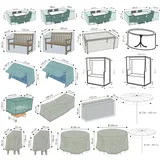 Wehncke Gartenmöbel Schutzhülle Hülle Abdeckung Sitzgruppe Abdeckplane Öse 420 D Variante: Für Rattan Gartenmöbel Garnitur 200x160x70 cm