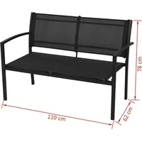 vidaXL Garten-Lounge-Set 4-tlg. schwarz 42162