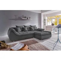 Home affaire Ecksofa Imola, bequem, aktuelle Steppung im Sitz, L-Form, Breite 270cm, wahlweise mit Bettfunktion grau