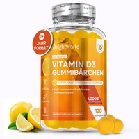 Vitamin D3 Gummies 4000 IE - Sonnenvitamin - 120 Stück mit Zitronengeschmack - 1 Vitamin Gummibärchen alle 4 Tage - Zuckerfrei & Ohne Gelatine - Vitamin D Nahrungsergänzungsmittel - WeightWorld