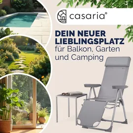CASARIA Liegestuhl 60 x 110,5 x 118 cm grau klappbar 2 St.