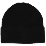 Zwillingsherz Kaschmir-Beanie in Schwarz