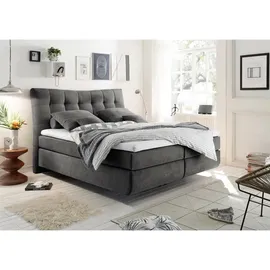 Froschkönig24 Malibu 180x200 cm Boxspringbett Anthrazit, Ausführung:Variante 2