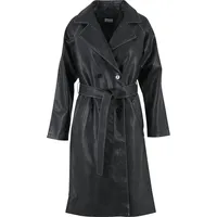 URBAN CLASSICS Vintage Leather Trenchcoat - schwarz,