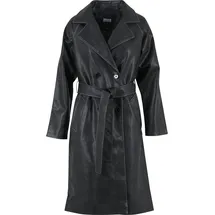 URBAN CLASSICS Vintage Leather Trenchcoat - schwarz,
