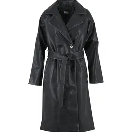 URBAN CLASSICS Vintage Leather Trenchcoat - schwarz,