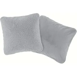 Dekokissen "LeGer, 2 Stk", silber, B:50cm L:50cm, Obermaterial: 100% Polyester, LEGER HOME BY LENA GERCKE, Dekokissen_Sitzkissen_Kissenhüllen, hochwertig und kuschelig weich