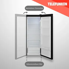 Telefunken KTFK265EB2 Kühlschrank (255 l, 1440 mm hoch, Schwarz)