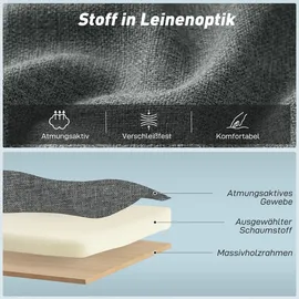 Homcom Schlafsessel 4-in-1 Textil 181 x 43 x 65,5 cm Grau mit Kissen