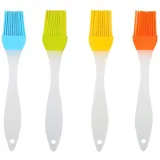4 Stück Silikon Backpinsel, Silikon Grillpinsel, Küche Pastry Brush, Grillbürste Pinsel, Basting Gebäckbürste, BBQ Pinsel, Für Grillen, Gebäck, Rühren, Backen, Kochen (4 Farben)