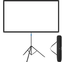 Tectake tectake® Beamer-Leinwand für 4K HD, Ultra HD und Full HD, Gain-Faktor 1,0, reißfester Terylenestoff, faltenfrei gespannt, Format 16:9, 72“