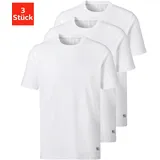 H.I.S. T-Shirt "Unterziehshirt mit Rundhals", Damen, Gr. S, weiß, Single Jersey, Obermaterial: 95% Baumwolle, 5% Elasthan, unifarben, Basic, bequem normal, Rundhals, abgesteppte Kante, Shirts T-Shirt, aus Baumwoll-Mix