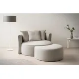 LeGer Home by Lena Gercke XXL-Sessel »ISALIE, Rundsessel mit Hocker, Lesesessel, Loveseat, Big-Sessel«, (Set), trendige Stoffe, 3 Zierkissen, große Sitzfläche, Cord, Samt, Bouclé