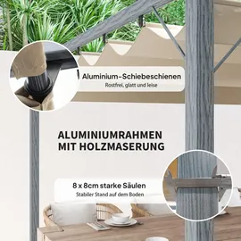 Outsunny Pergola 2,99 x 2,96 m Grau