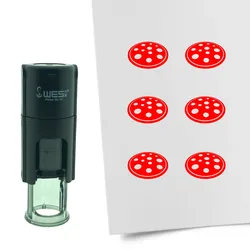 CombiCraft Selbstfärbender Stempel 'Pizza' in der Farbe Rot, Ø10mm
