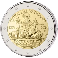 Vatikan 2024: 2 Euro Gedenkmünze "750. Todestag Thomas von Aquin"