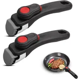 OulQinyhome Abnehmbarer Topfgriff - Abnehmbarer Griff - Ergonomischer Topfgriff für Kochgeschirr, Töpfe & Pfannen, 5KG Tragfähigkeit, Schwarz (2)