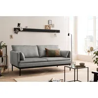 XDREAM 2-Sitzer Montana, Einzelsofa im modernen, skandinavischen Design, besonders weicher Veours-Stoff grau