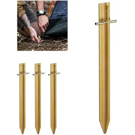 Relaxdays Heringe, 4er Set T-Stahl Gold