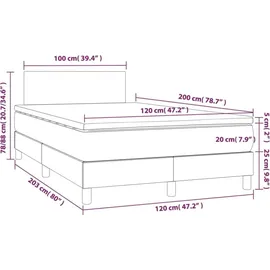 vidaXL Boxspringbett 120 x 200 cm Weiß