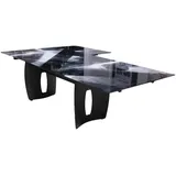 WK WOHNEN Esstisch Esstisch WK 895 Platte Glas Kunstdruck Schwarz Weiß Gestell Stahl