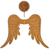 Gartenzaubereien Engelsflügel mit Kopf XL, Bausatz Rost Flügel