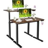 Costway Höhenverstellbarer Schreibtisch Braun / Schwarz