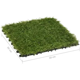 vidaXL Kunstrasen-Fliesen 11 Stk. Grün 30x30 cm