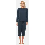 SCHIESSER Schlafanzug Organic Cotton in Blau gepunktet / Dunkelblau | Gr.: 34