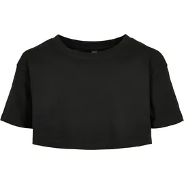 URBAN CLASSICS T-Shirt URBAN CLASSICS "Urban Classics Damen Girls Short Kimono Tee", Mädchen, Gr. 122/128, schwarz, 100% Baumwolle, unifarben, loose fit, Rundhals, Shirts T-Shirt