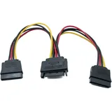 system-s Y SATA Kabel 20 cm 15 Pin Stecker zu 2X Buchse Splitter für SSD Festplatte