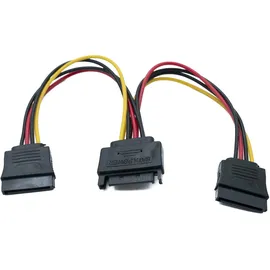system-s Y SATA Kabel 20 cm 15 Pin Stecker zu 2X Buchse Splitter für SSD Festplatte