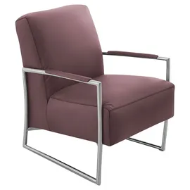 K+W Komfort & Wohnen Cocktailsessel K+W KOMFORT & WOHNEN, rot (carbernet), B:62cm H:77cm T:83cm, Sessel, Cocktailsessel, mit bezogenen Armlehnen, Gestell in Metall Edelstahloptik