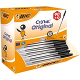 BIC Cristal Original Medium Kugelschreiber schwarz/transparent, 100er-Pack 942911