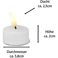 Novaliv, LED Kerzen, 48x Teelichter mit Timer - Warmweiss LED Teelicht mit Flamme flackernd 3D - 3,7cm Durchmesser für