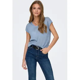 Only ONLSILVERY S/S V Neck Lurex TOP JRS NOOS Blau M
