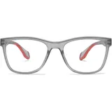 MAGIMODAC Blaulichtfilter Lesebrillen Leicht Rechteckige Anti-Blaulicht Lesebrille Herren Damen Flexibel Federscharnier Computer-Lesebrille Grau +4.00