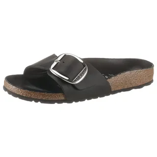 Birkenstock Madrid Big Buckle Nubukleder geölt schmal schwarz 38