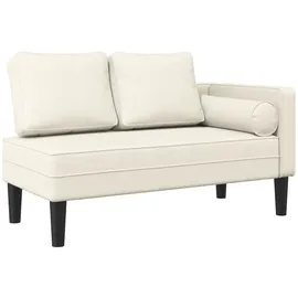 vidaXL Chaiselongue mit Kissen Creme Samt