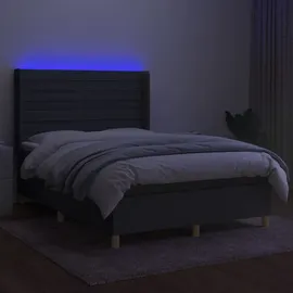 vidaXL Boxspringbett 140 x 200 cm Dunkelgrau