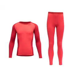 DEVOLD Multi Sport Kid Shirt/Long Johns Kinder Funktionsunterwäsche Set rot - 152
