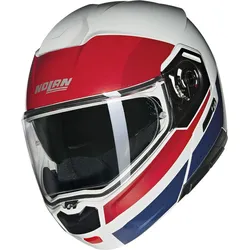 Nolan N90-3 06 Roboto N-Com Klapphelm, weiss-rot-blau, Größe M für Männer