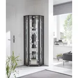 fif Möbel Eckvitrine 71 x 172 x 50 cm, (B/H/T) schwarz