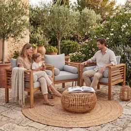 Tectake Garten-Loungesessel 72 x 63 x 64,5 cm braun