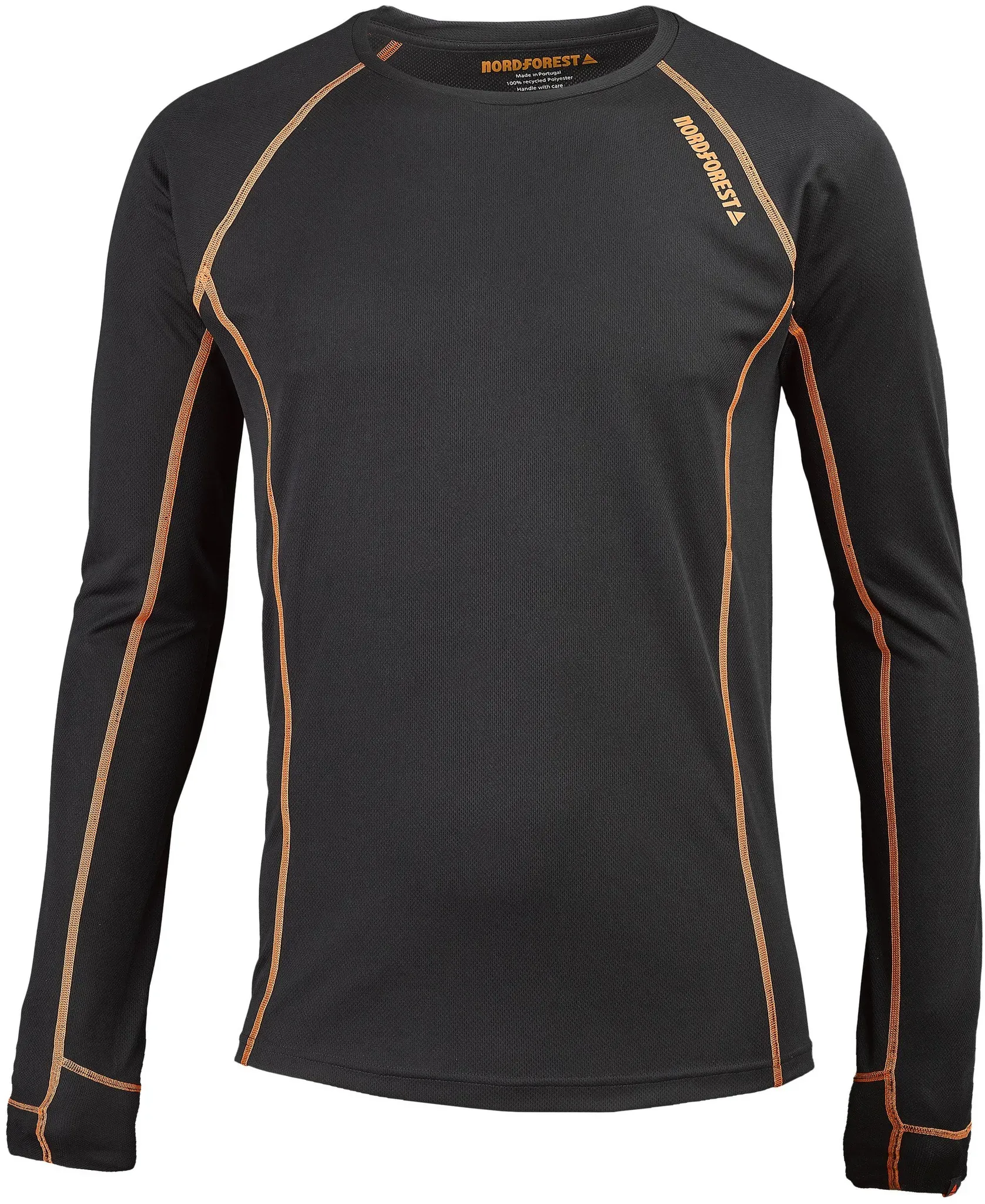 Nordforest Langarmshirt Active, schwarz-orange, S