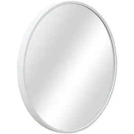 [en.casa] Wandspiegel, Weiß Glas, rund 50x2.8x50 cm Spiegel, Wandspiegel