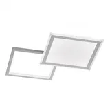 WOFI LED Deckenleuchte mit Fernbedienung Deckenleuchte Esszimmer dimmbar Cct, Aluminium Silber, 36w 2000lm, Lxbxh 51x51x4,5 cm, Wofi 11523