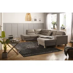 Wohnlandschaft HOME AFFAIRE "Navan, U-Form", beige, B:313cm H:85cm, Sofas, Wohnlandschaft, wahlweise mit Bettfunktion und Kopfstütze