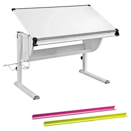 Interlink Kinderschreibtisch Matts 3 in 1 118 x 63 x 73 cm Holz/MDF weiß/pink/grün