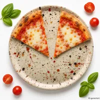 Pizzateller Granito Ø31,5cm XL-Teller eine Personen 3D Steinoptik
